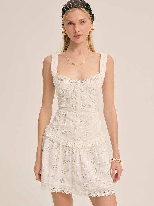 Dreamy Daisy Mini Dress — White