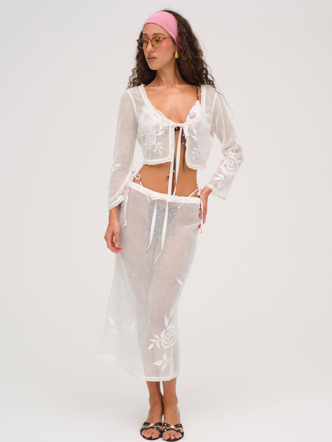 Rose Crochet Top — White