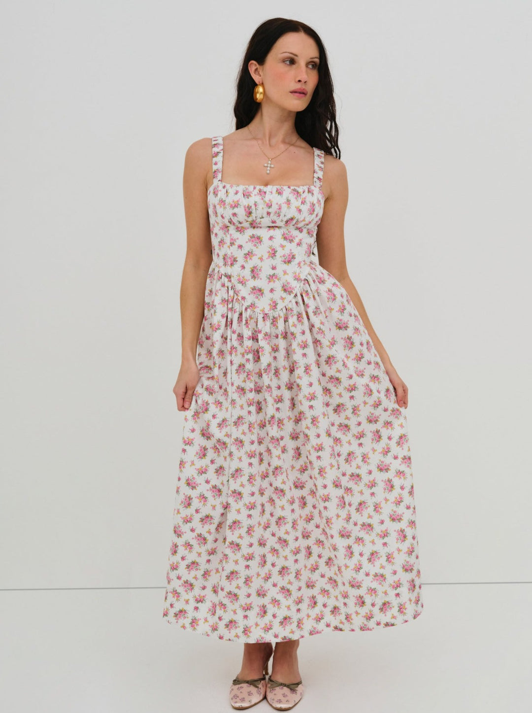 Etienne Midi Dress — Pink