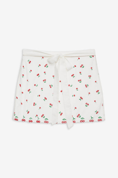 Beaded Cherries Apron — Red