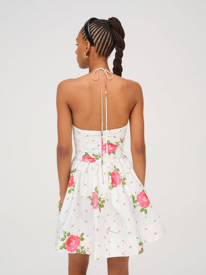 Rosebud Corset Mini Dress — White