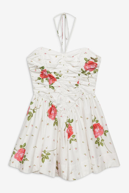 Rosebud Corset Mini Dress — White