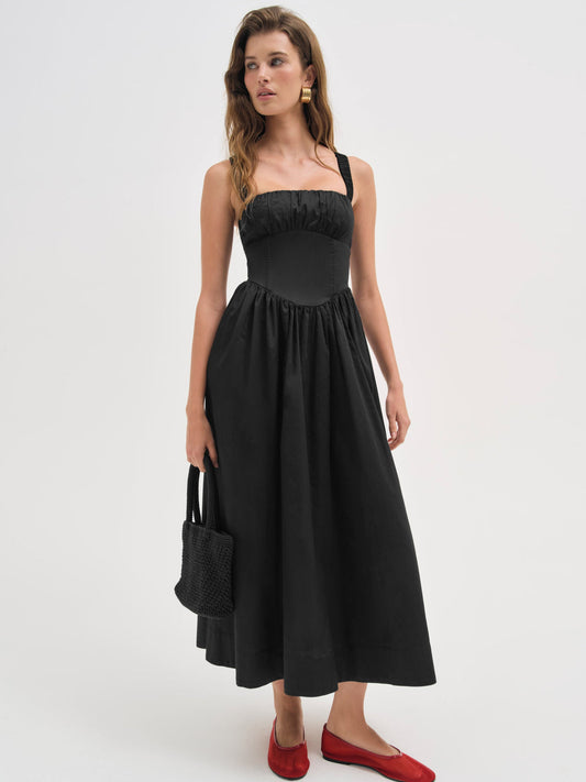 Etienne Midi Dress — Black