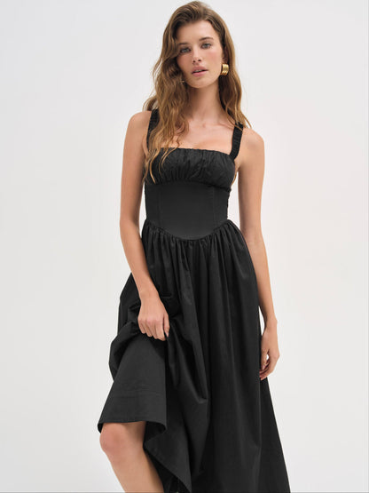 Etienne Midi Dress — Black