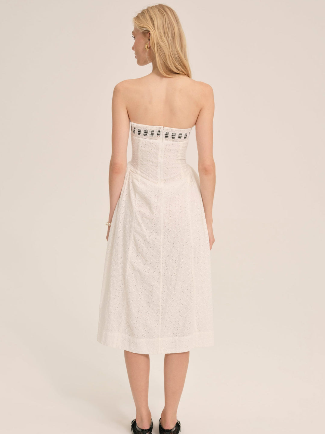 Rosie Ribbon Midi Dress — White