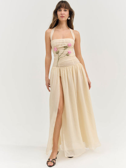 Ophelie Organza Maxi Dress — Blush