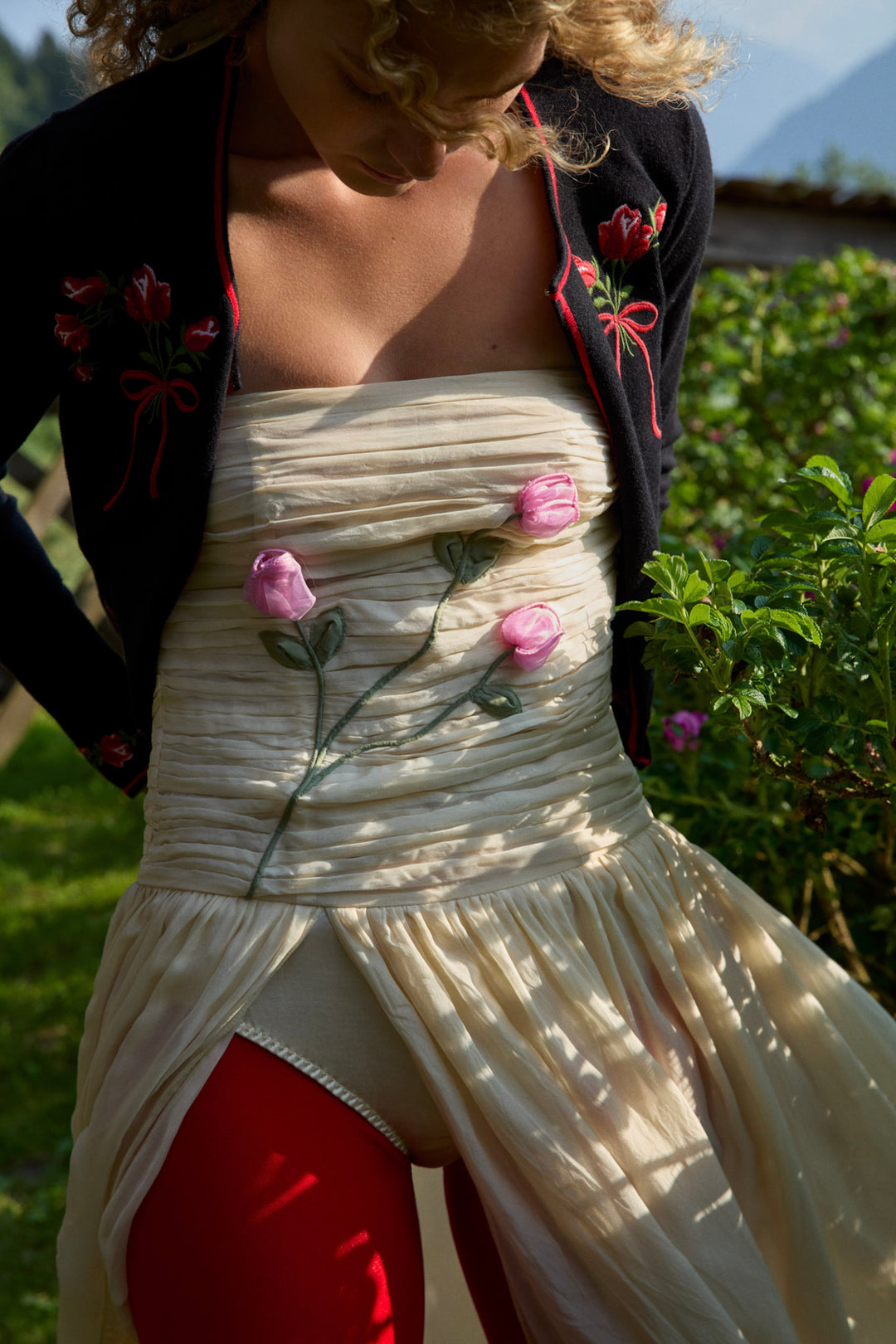 Ophelie Organza Maxi Dress — Blush