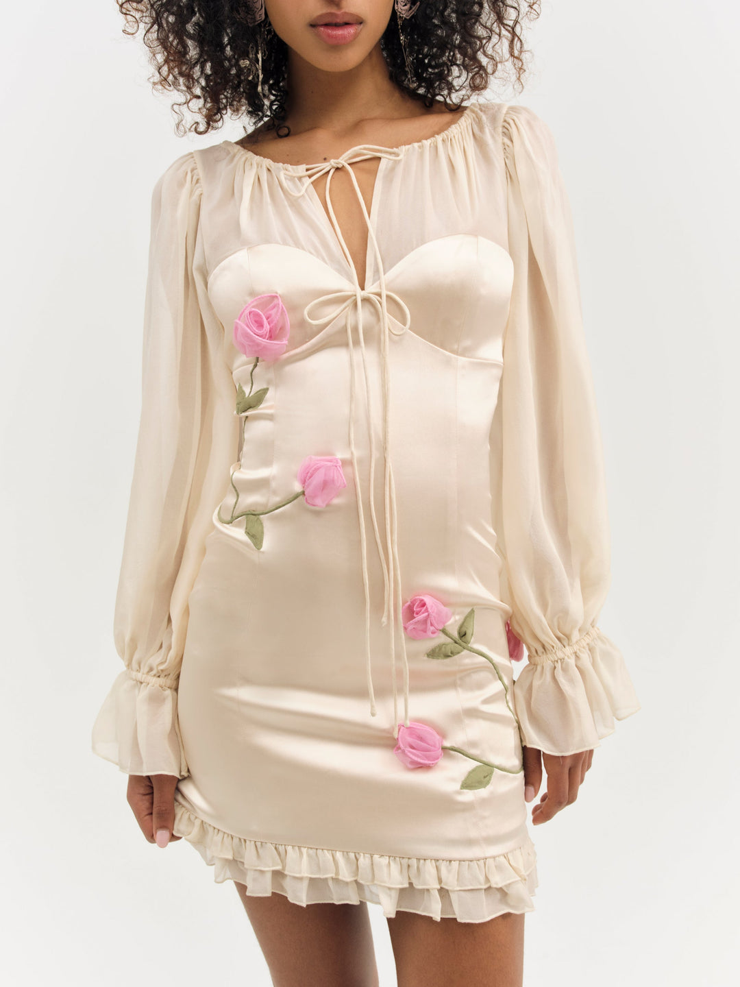 Ophelie Organza Mini Dress — Blush