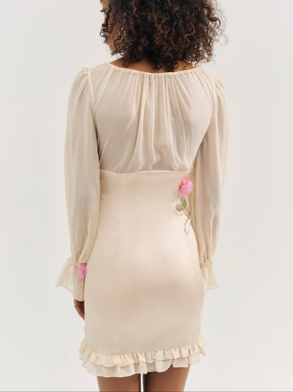 Ophelie Organza Mini Dress — Blush