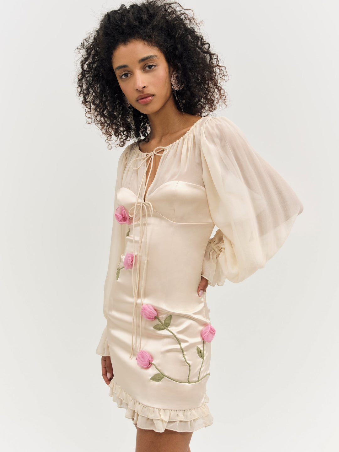 Ophelie Organza Mini Dress — Blush