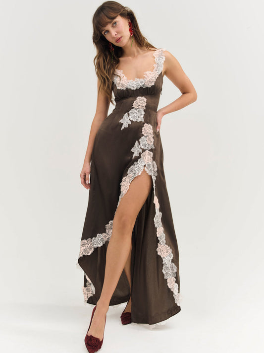 Clemence Maxi Dress — Chocolate