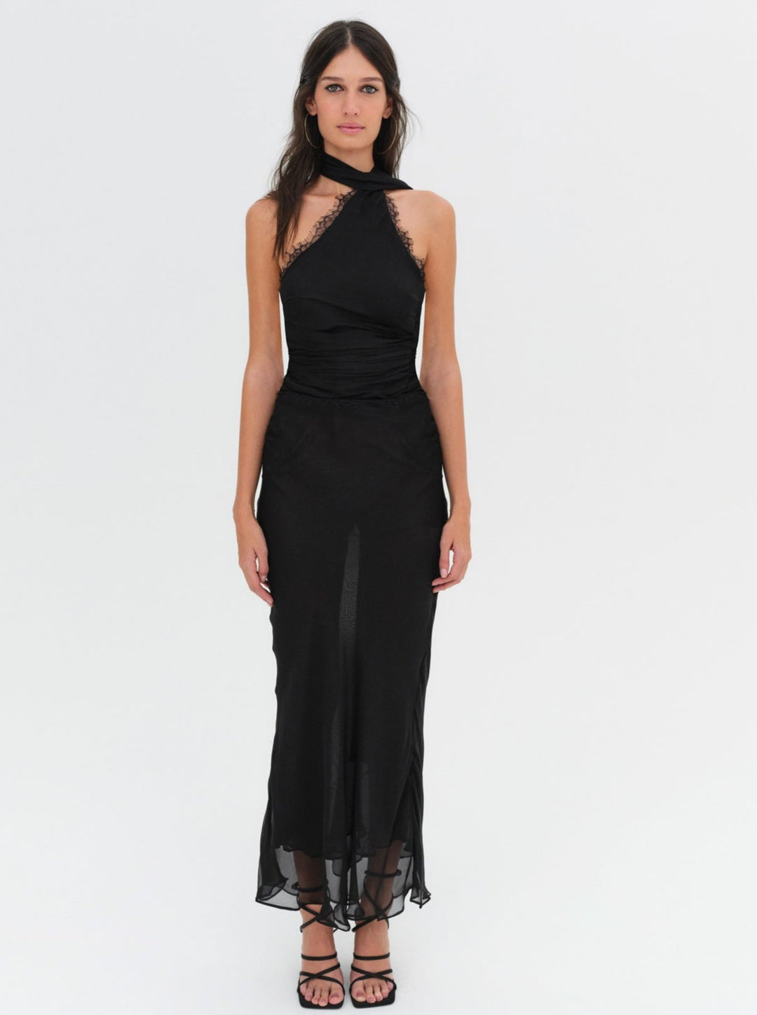 Angela Chiffon Maxi Dress — Black