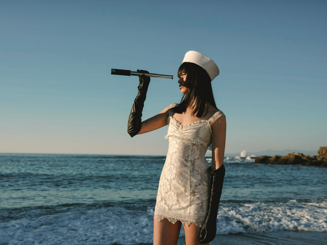 Claudia Rose Lace Mini Dress — Cream