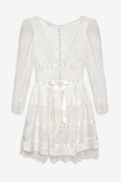 Annabelle Lace Mini Dress — Cream