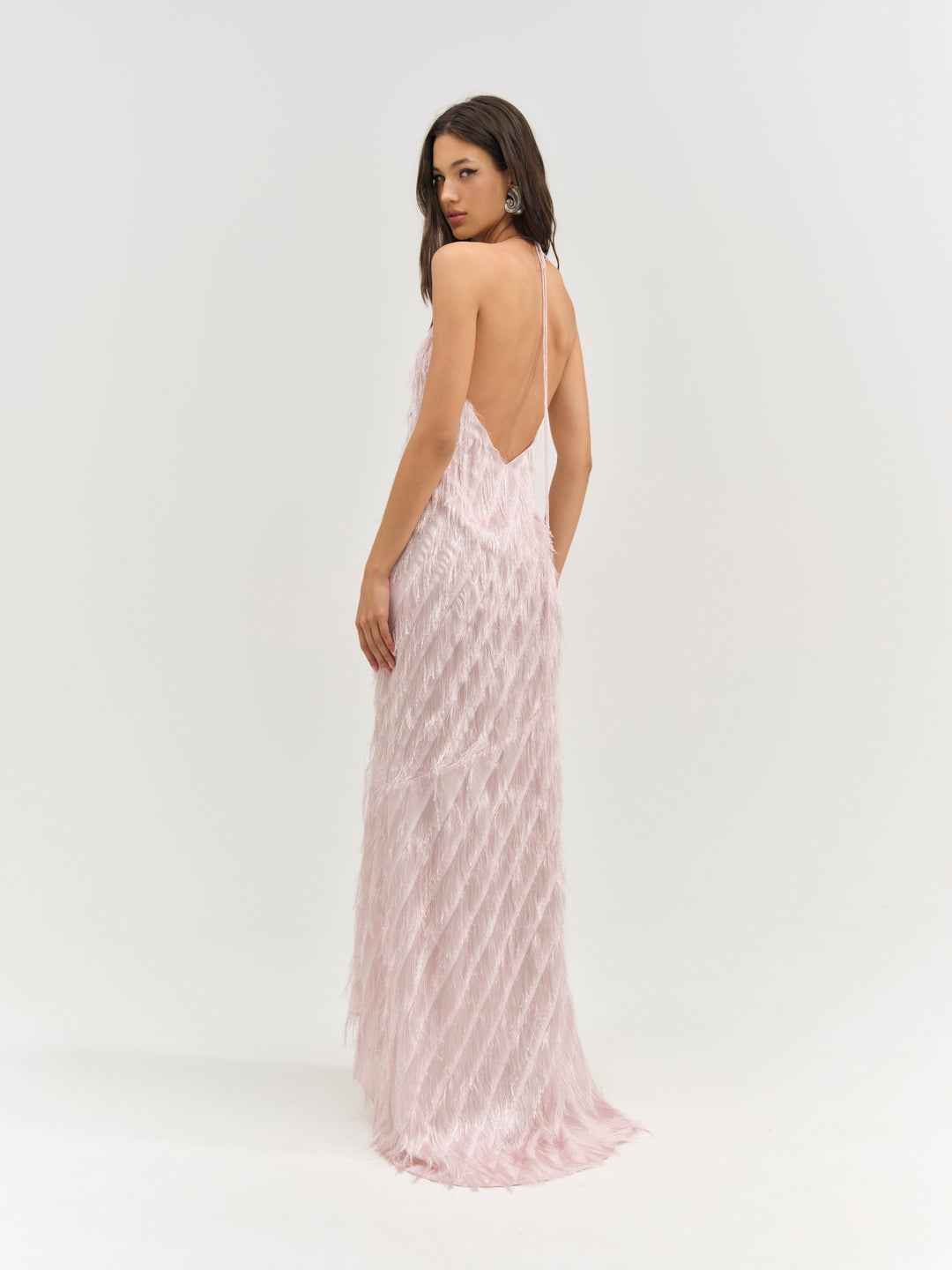 Heidi Fringe Maxi Dress — Pink
