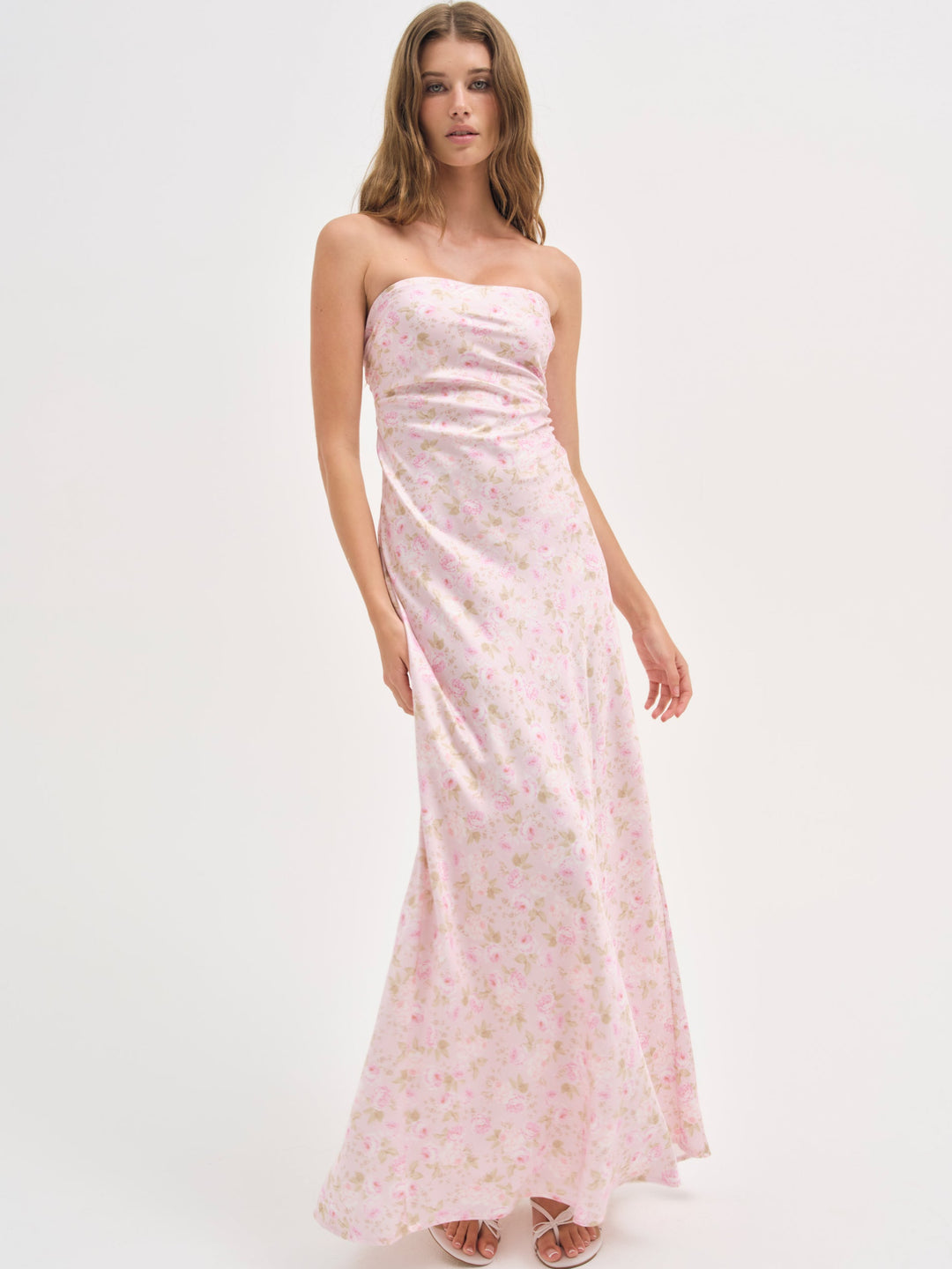 Carla Strapless Maxi Dress — Pink