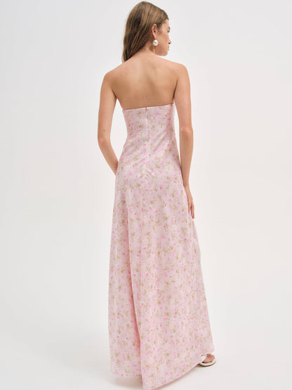 Carla Strapless Maxi Dress — Pink