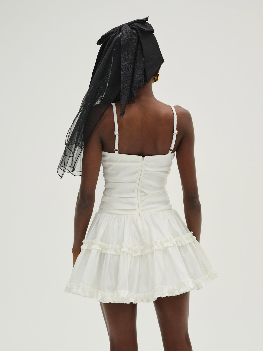 Whipped Cream Taffeta Mini Dress — White