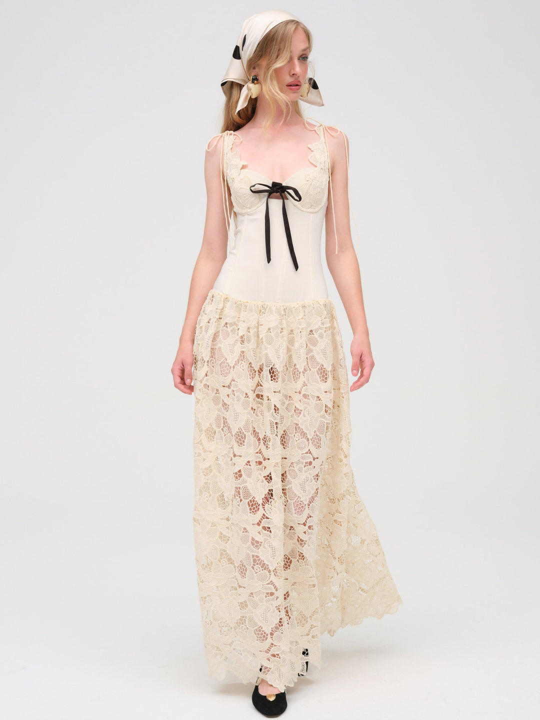 Coco Lace Maxi Dress — Cream