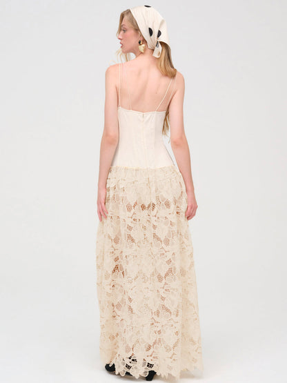 Coco Lace Maxi Dress — Cream