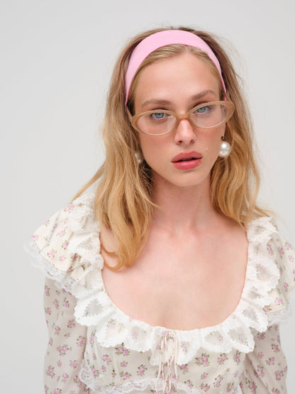 Pastel Fields Midi Dress — Cream