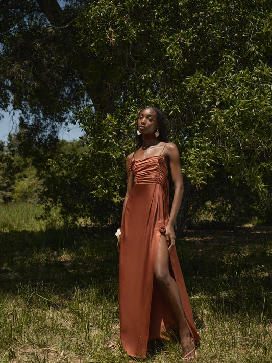 Winona Bridesmaid Gown — Orange