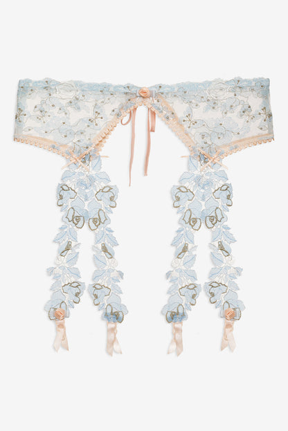 Winter Roses Garter Belt — Blue