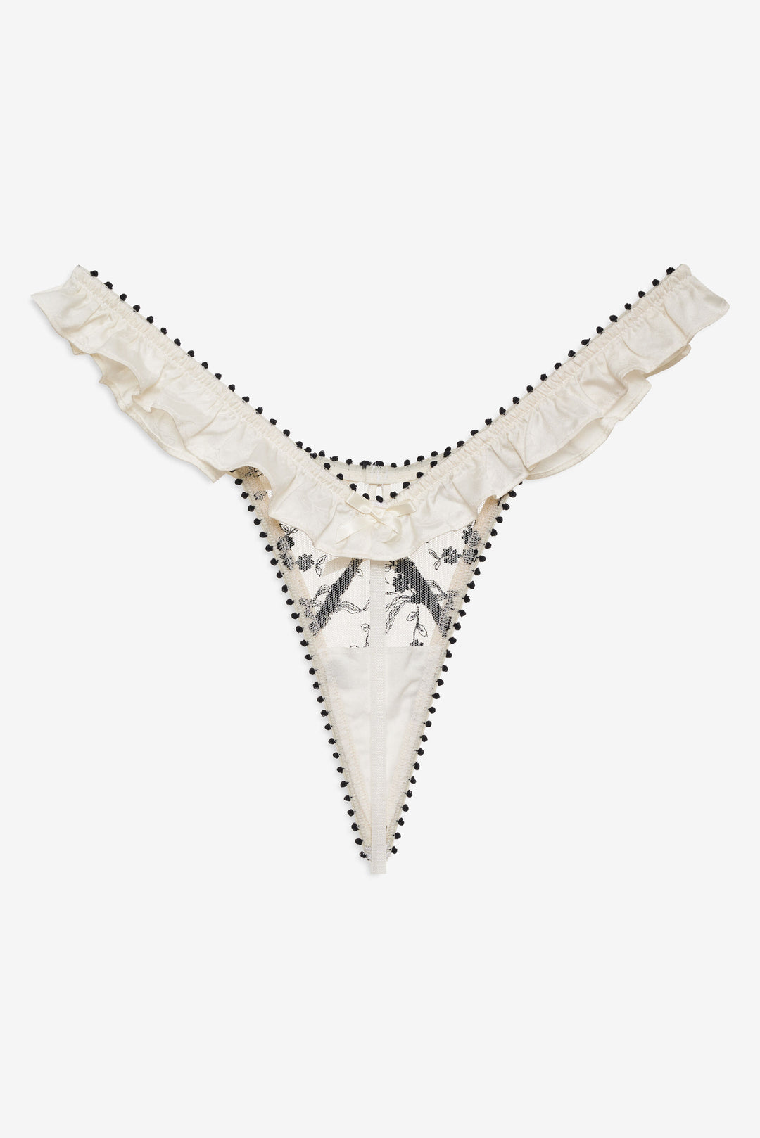 Bow Time Thong Panty — Cream