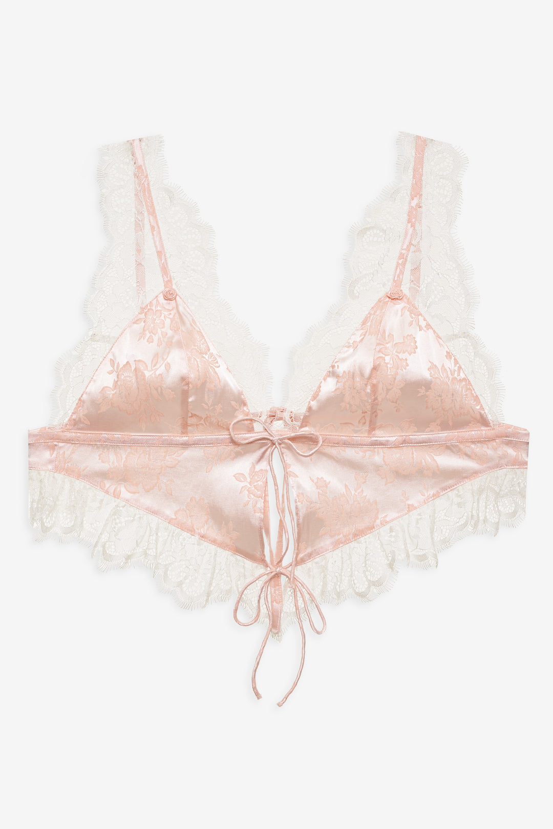 Audrey Jacquard Top — Peach