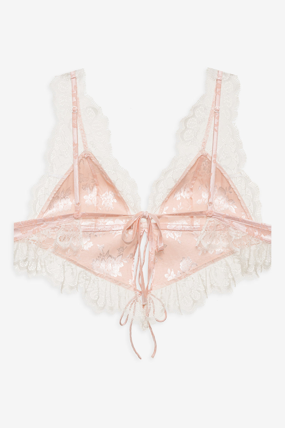 Audrey Jacquard Top — Peach