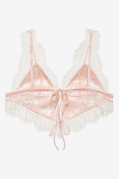 Audrey Jacquard Top — Peach