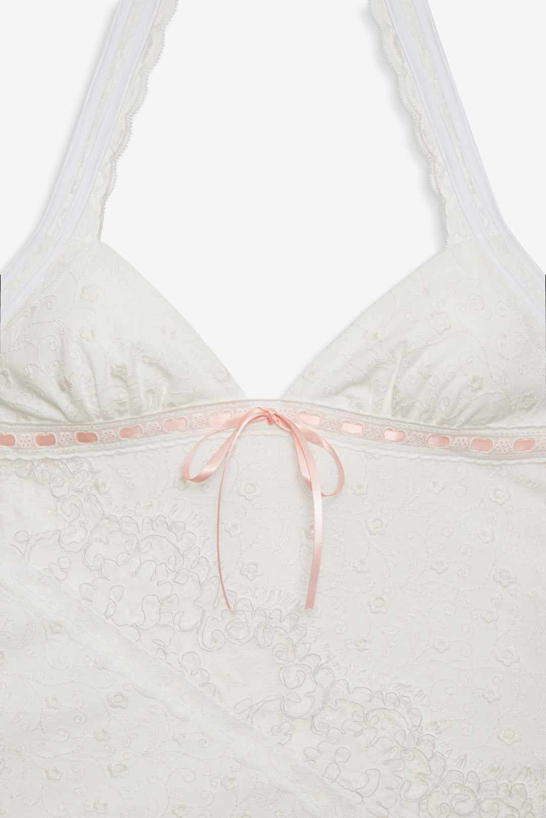 Summer Swirl Eyelet Slip Dress — White