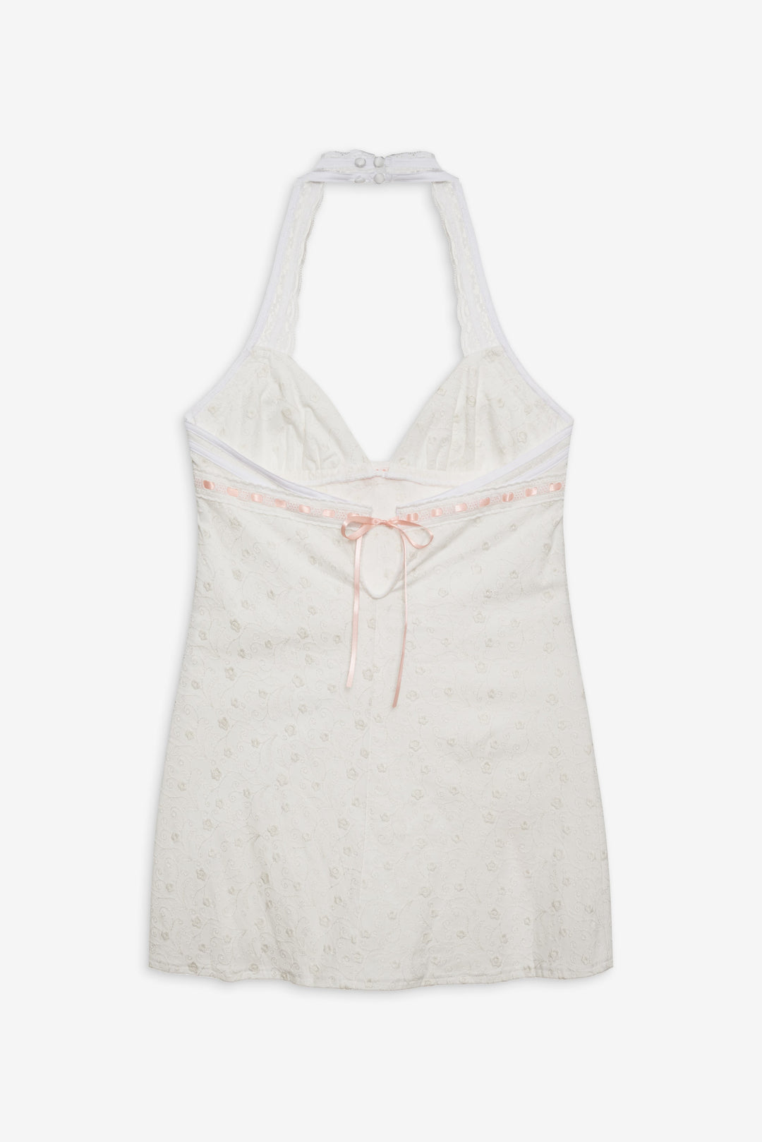 Summer Swirl Eyelet Slip Dress — White