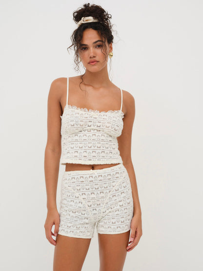 Reba Sleep Boyshort — White