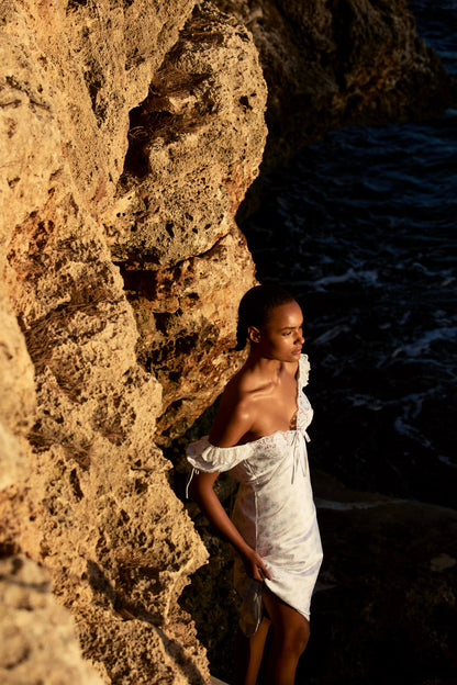 Sweet Escape Midi Slip Dress — White