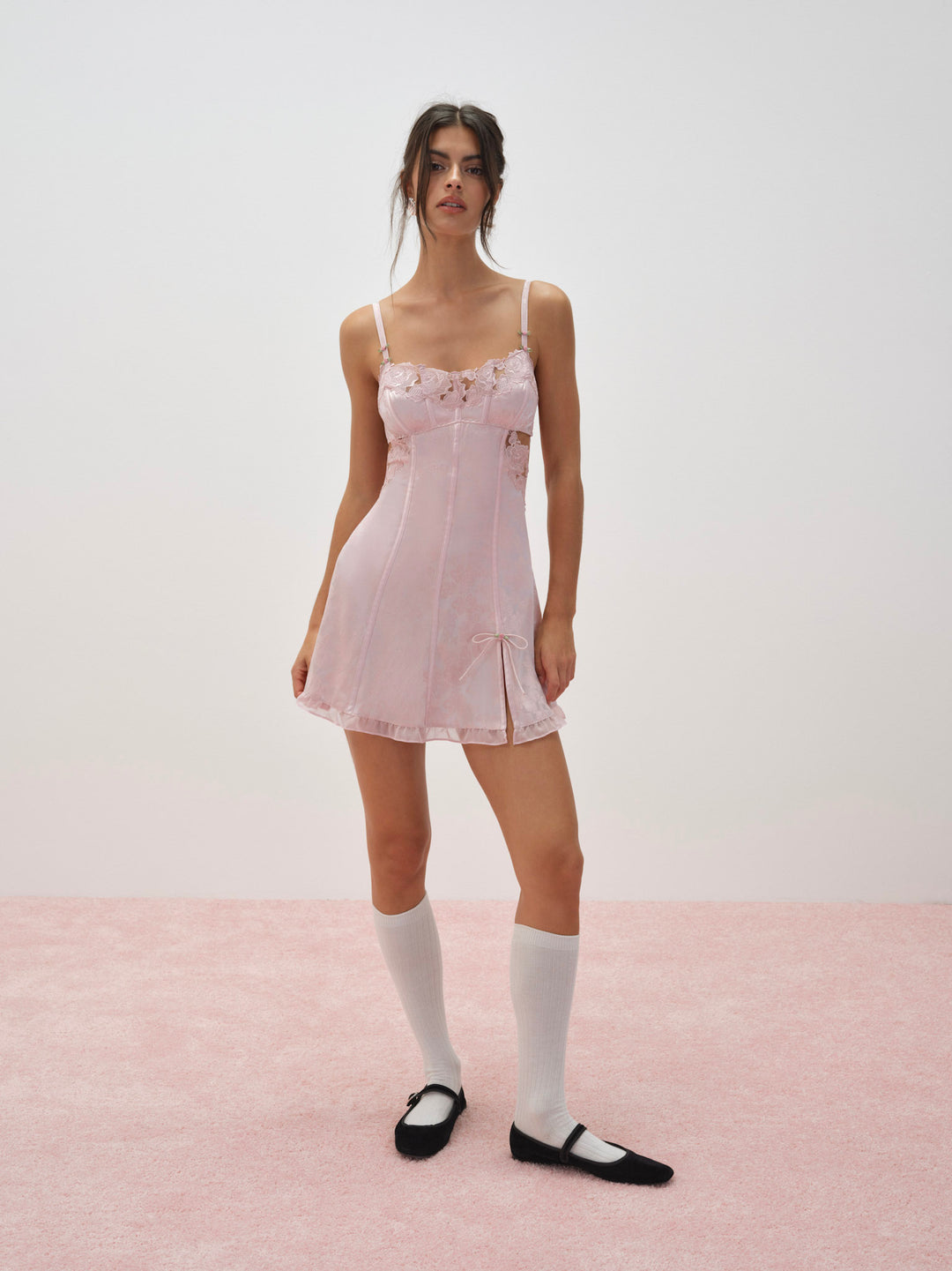 Blissful Blooms Slip Dress — Pink