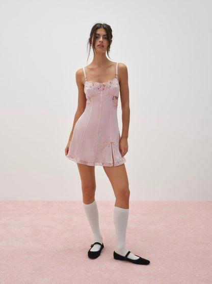 Blissful Blooms Slip Dress — Pink