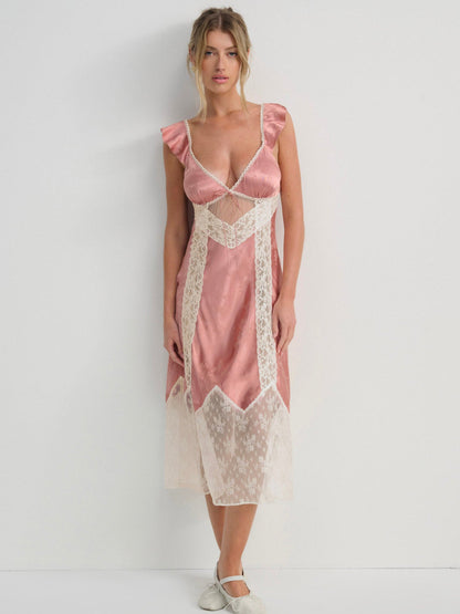 Juliet Midi Slip Dress — Terracotta