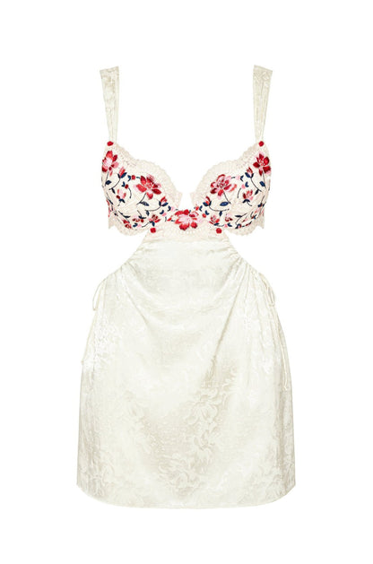 Festival Rose Slip Dress — Ivory