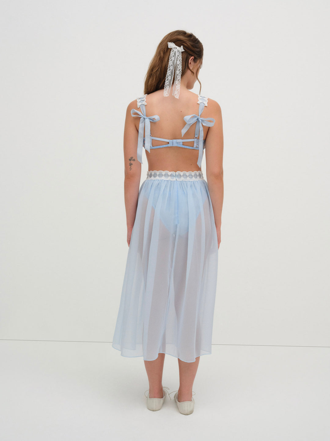Dainty Doily Midi Skirt — Blue