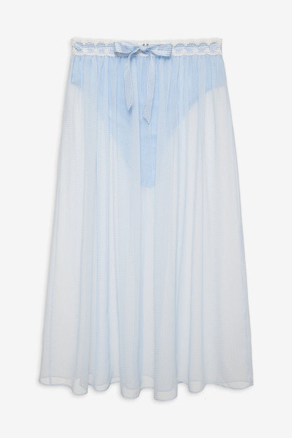 Dainty Doily Midi Skirt — Blue