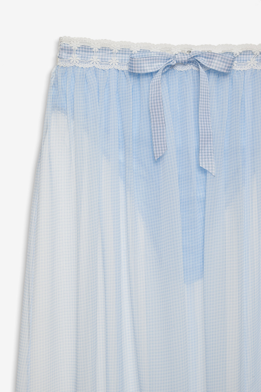 Dainty Doily Midi Skirt — Blue