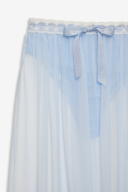 Dainty Doily Midi Skirt — Blue