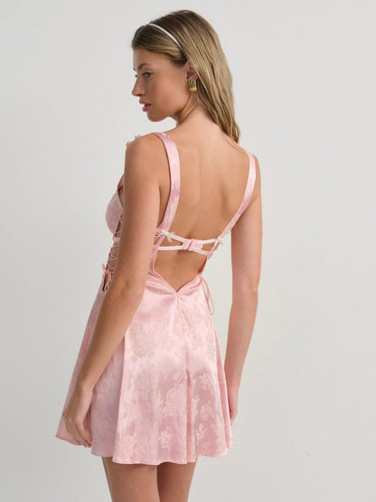Le Fleur Slip Dress — Peach