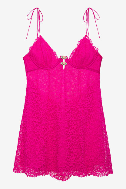 Creamsicle Lace Slip Dress — Pink