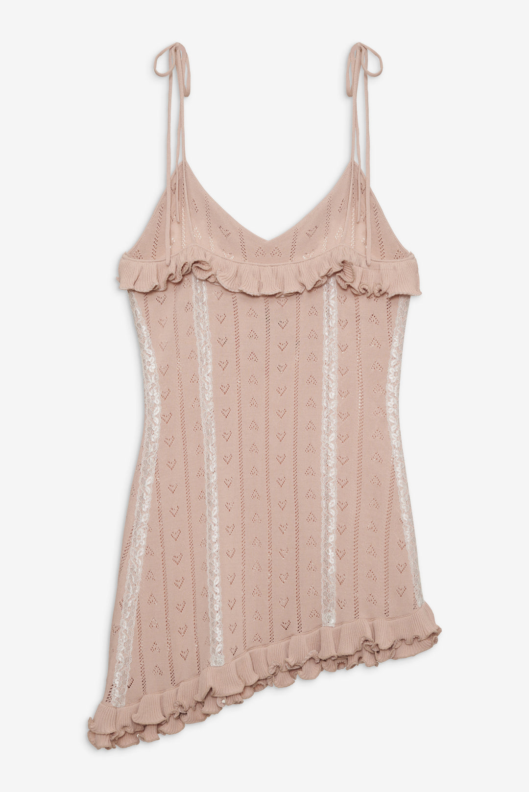 Eloise Asymmetric Knit Dress — Peach