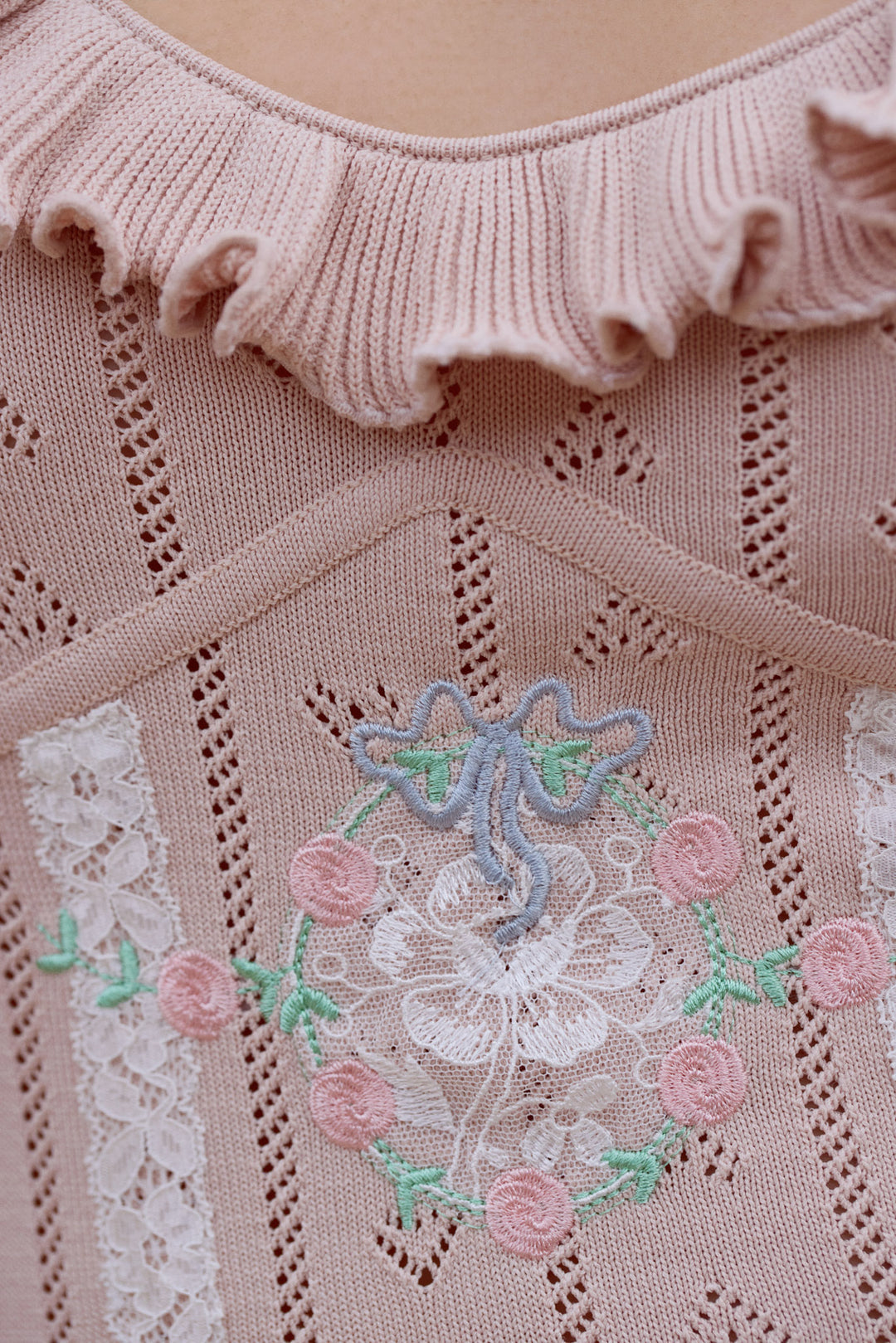 Eloise Asymmetric Knit Dress — Peach