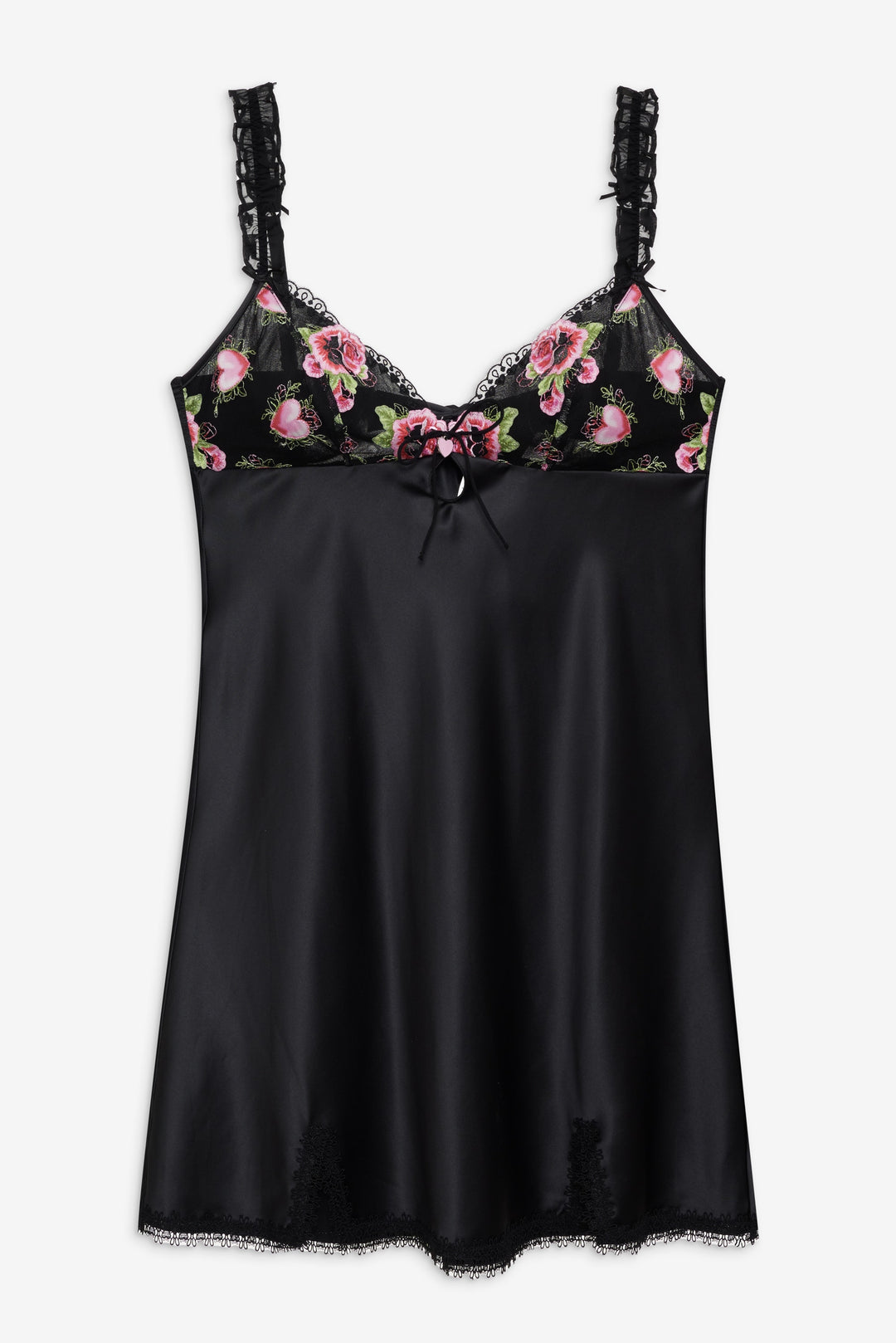 Love Garden Slip Dress — Black