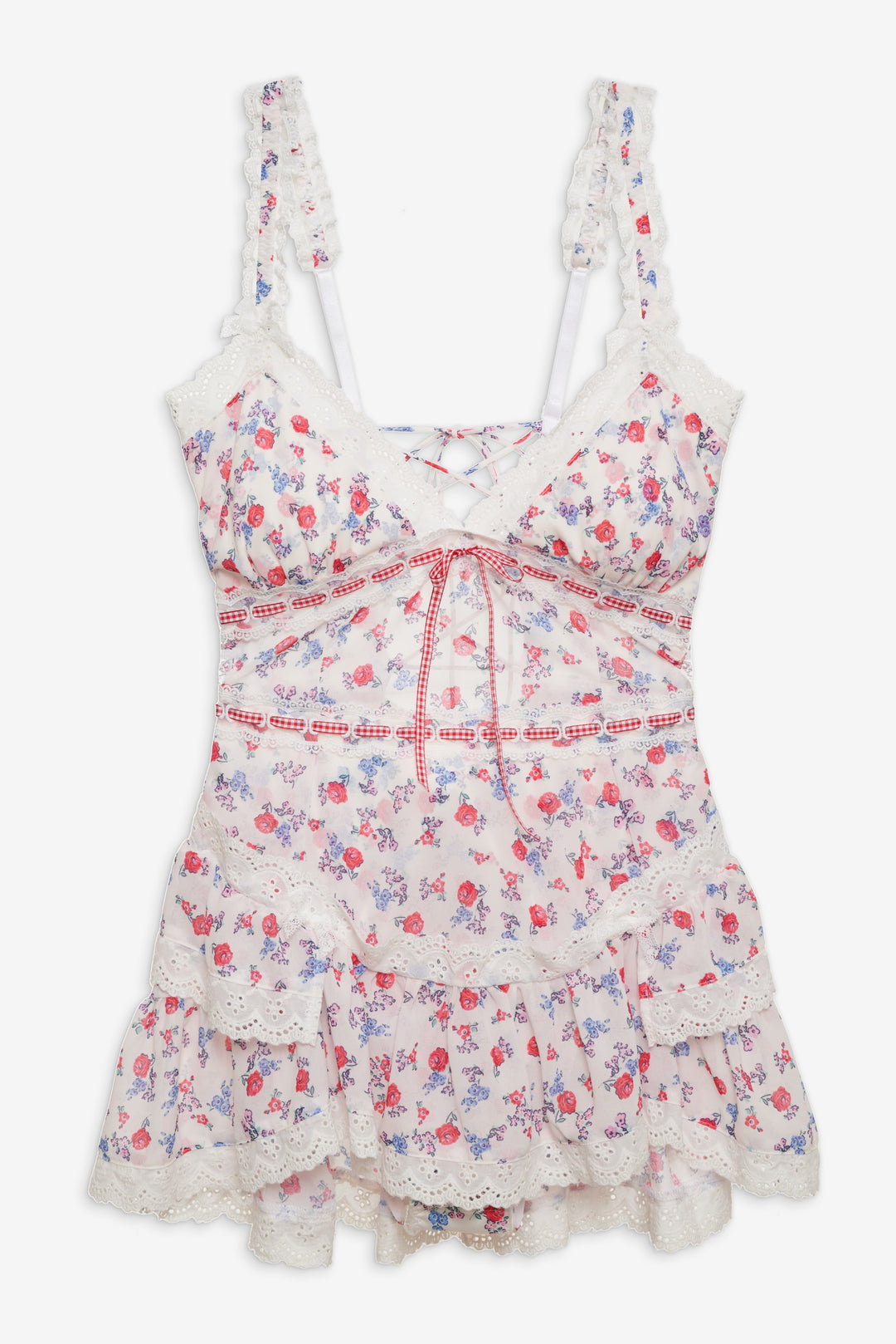 Ditsy Day Slip Dress — Red