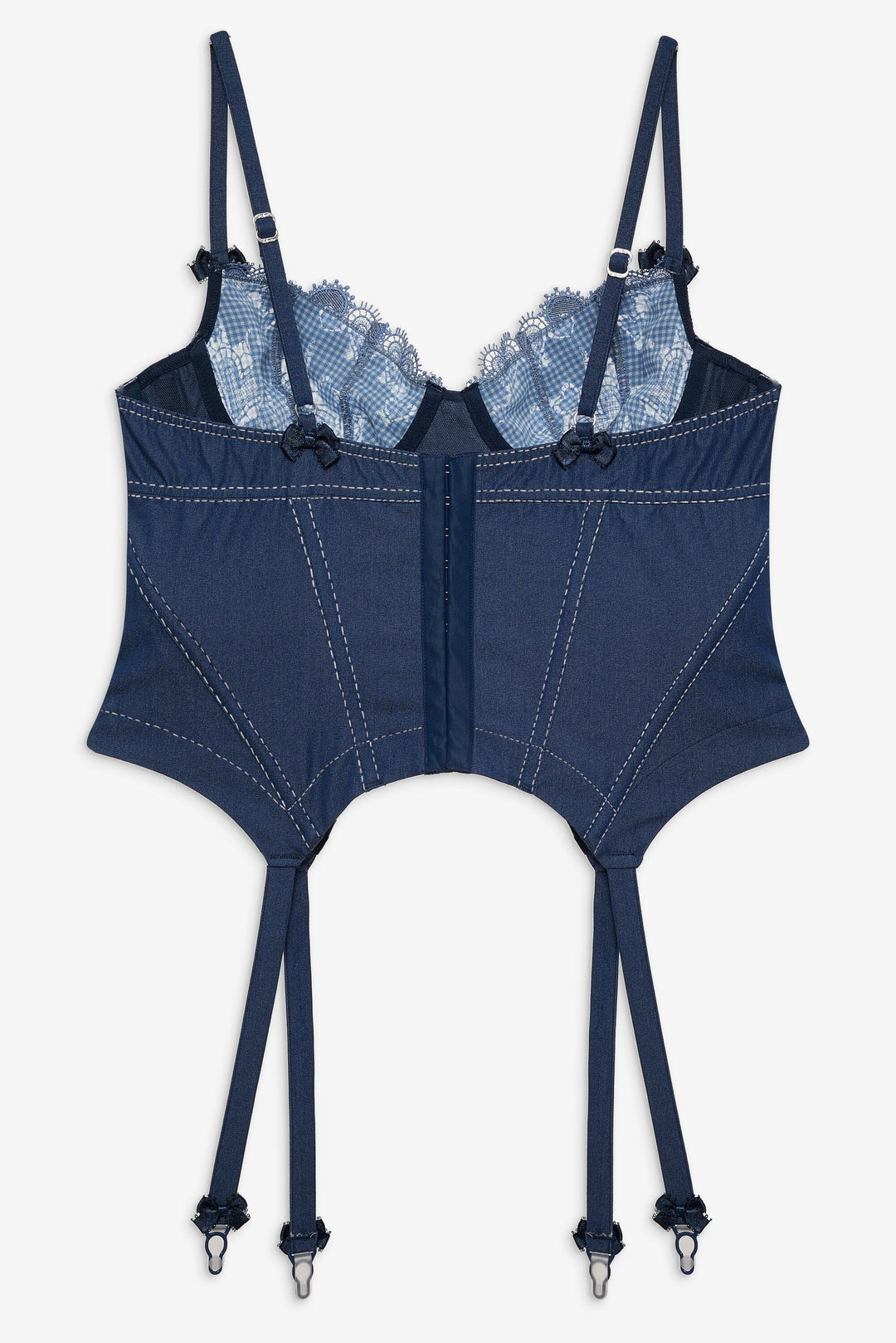Denim Hearts Bustier — Blue